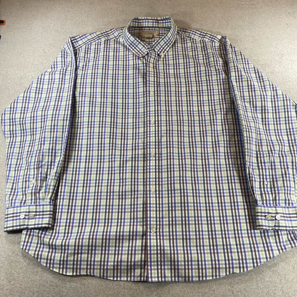 Duluth Trading Wrinklefighter Shirt Men 3XL Plaid Long Sleeve 100% Cotton